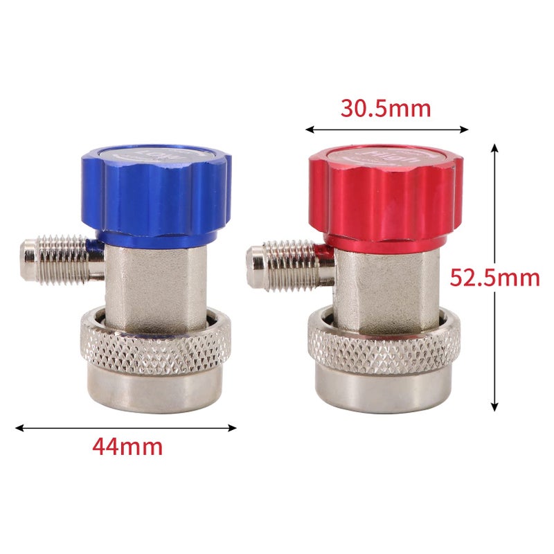 KIPA A/C AC Compressor R-134A Manual Quick Coupler Adapter Air Condition 1/4" SAE Connectors Accessories SAE J-639 1/4" Male Port High Pressure Low Pressure Set - Image 2